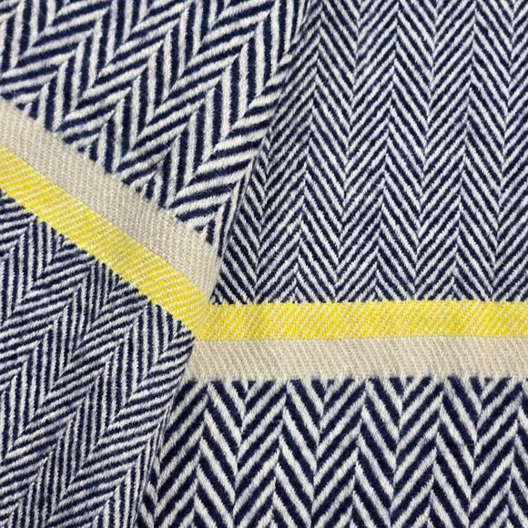 Accessories - NWOT Oversized Scarf 4 Pattern Design Herringbone Diamond White Navy